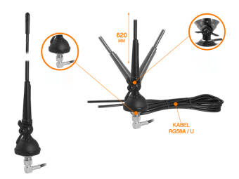 CB FUNK Antenne BORA, 620 mm / 150W