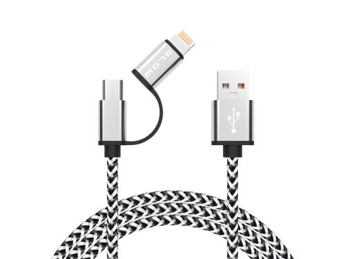 USB A-Anschluss - Micro B + IPhone 1m Blitz